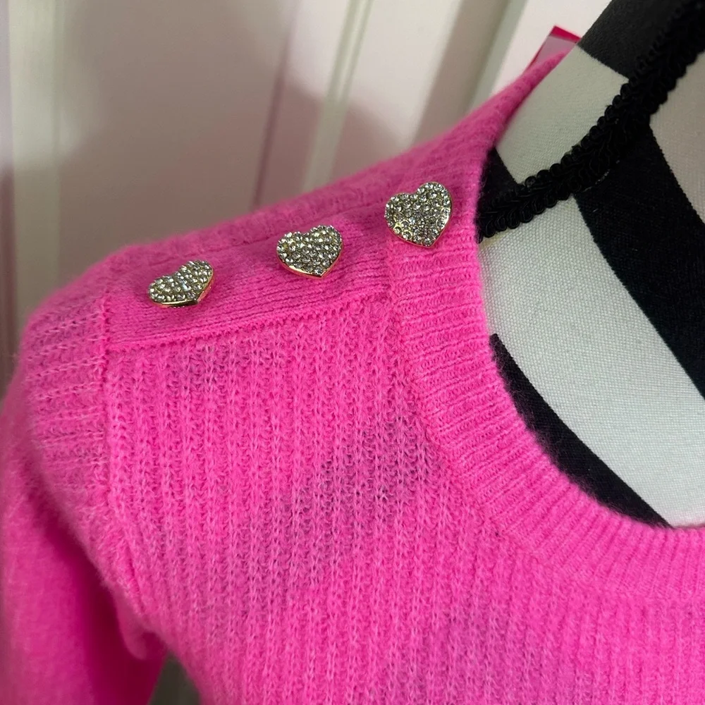 Lilly Pulitzer Morgen Bright Pink Sweater with Button Detail - Picture 2 of 6
